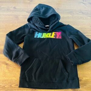 Size 7 Hurley Kids Black Hoodie Sweatshirt